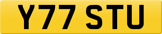 Y77 STU private number plate